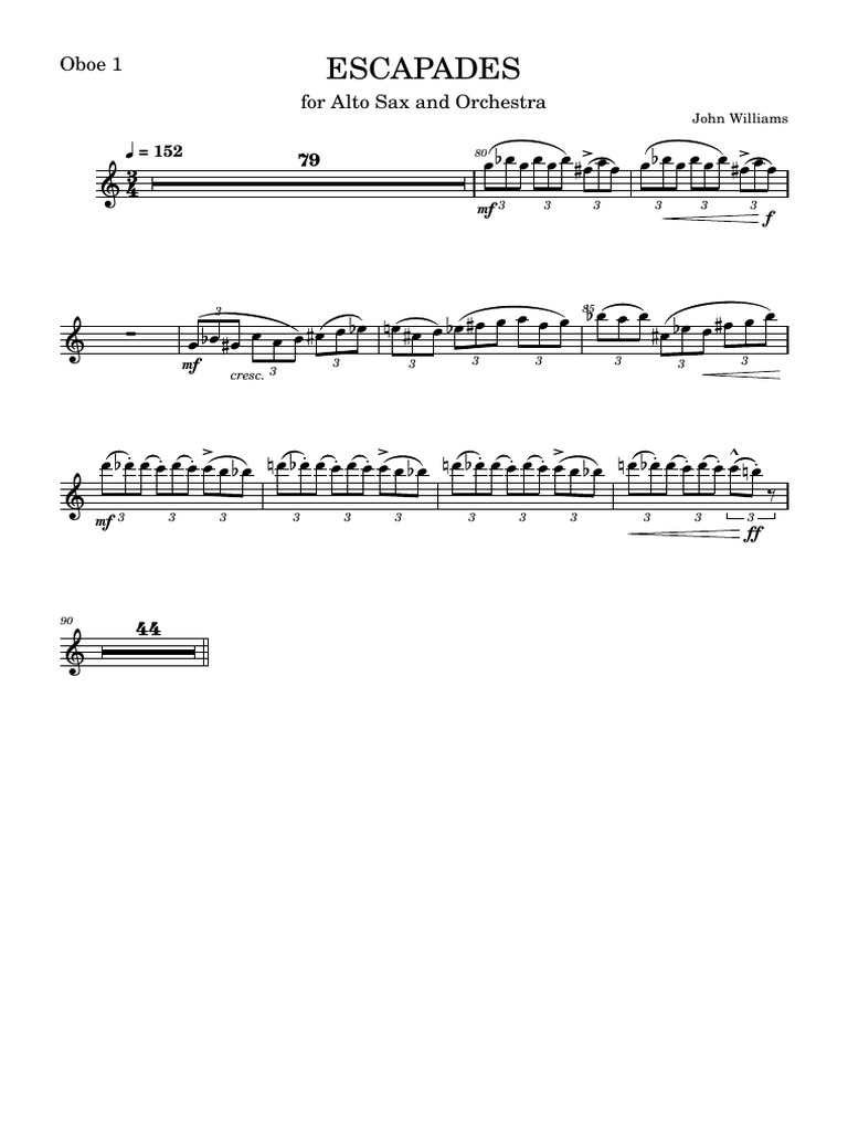 Oboe Escapades for Alto Sax & Orchestra | PDF