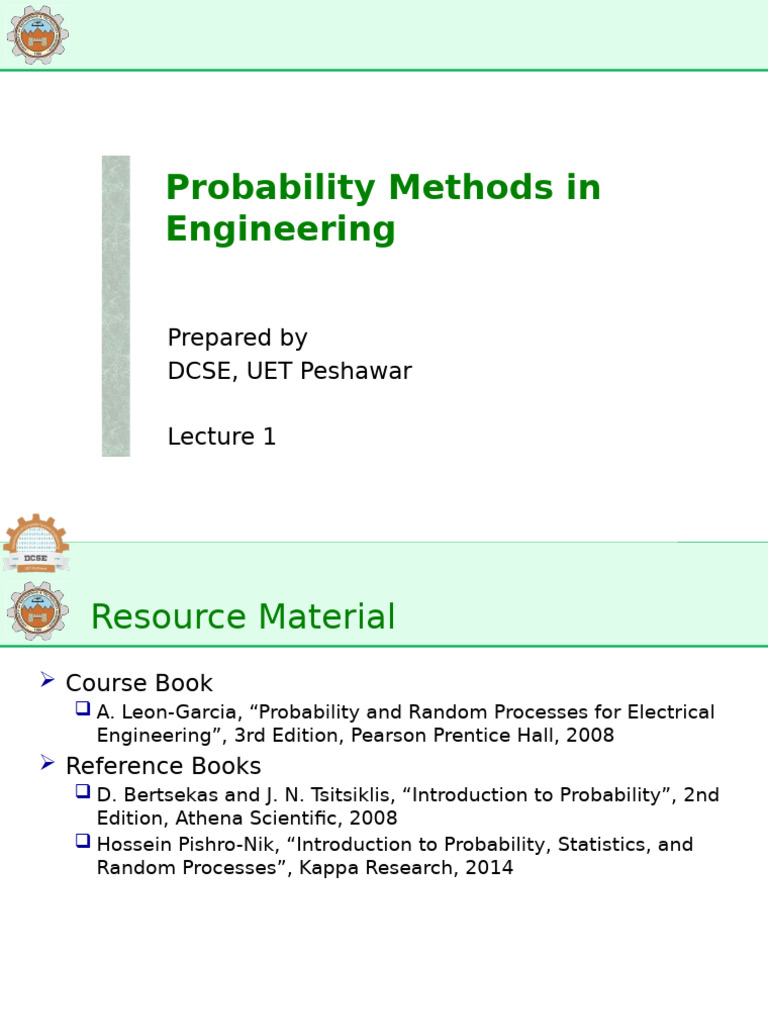 Probability Methods in Engineering Course | PDF | Random Variable ...