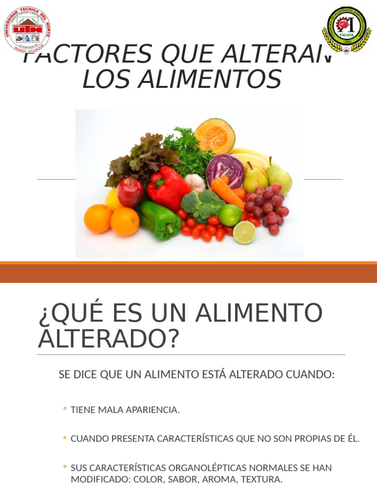 Factores Que Alteran Los Alimentos | PDF | Fruta | Biología