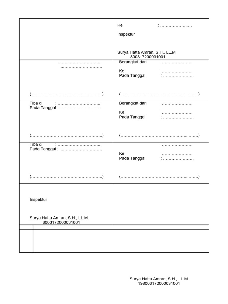 Format SPD Perjalanan Dinas Resmi | PDF