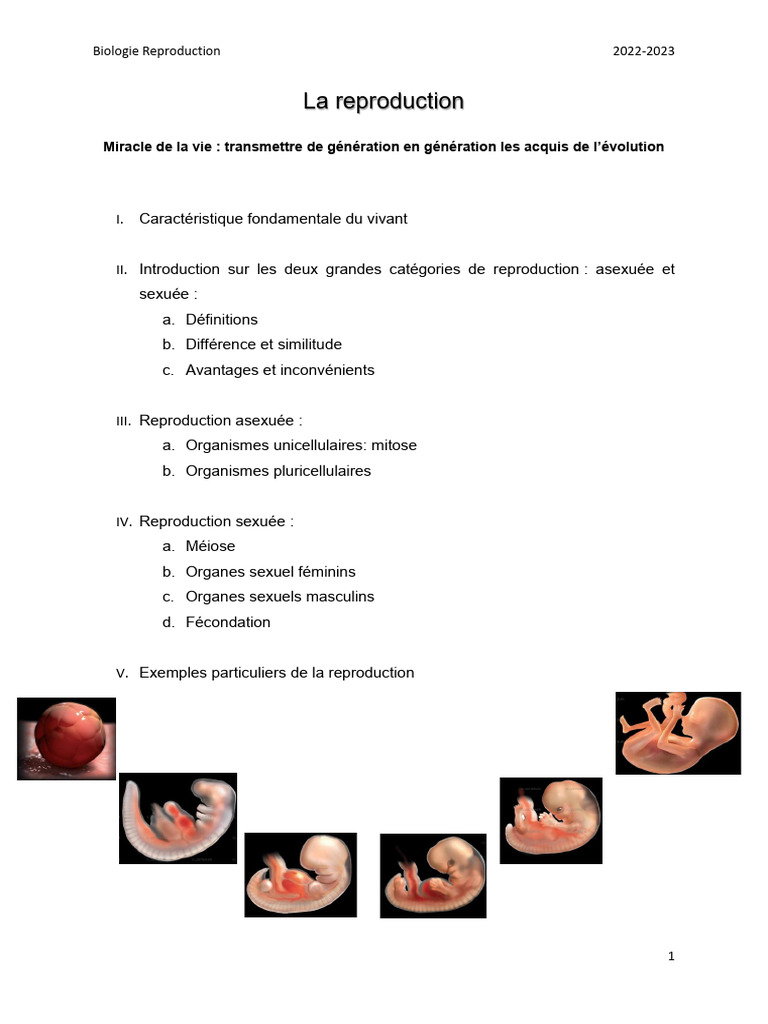 Types de reproduction en biologie | PDF | la reproduction | Sexe