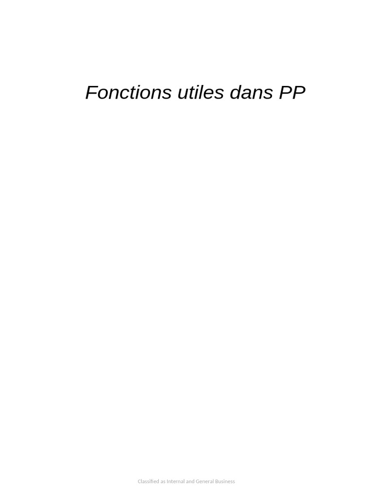 Fonctions et Modules en PP Business | PDF