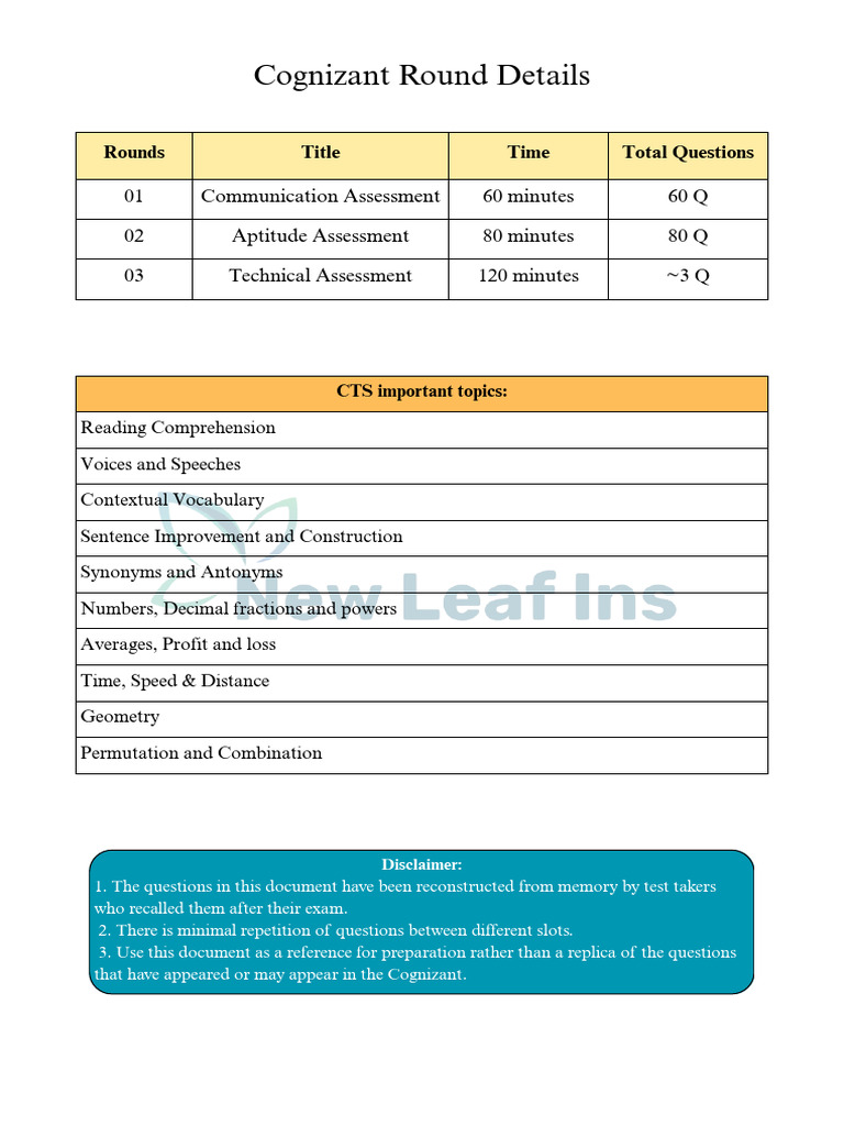 Cognizant Assessment Preparation Guide | PDF | Computer Programming