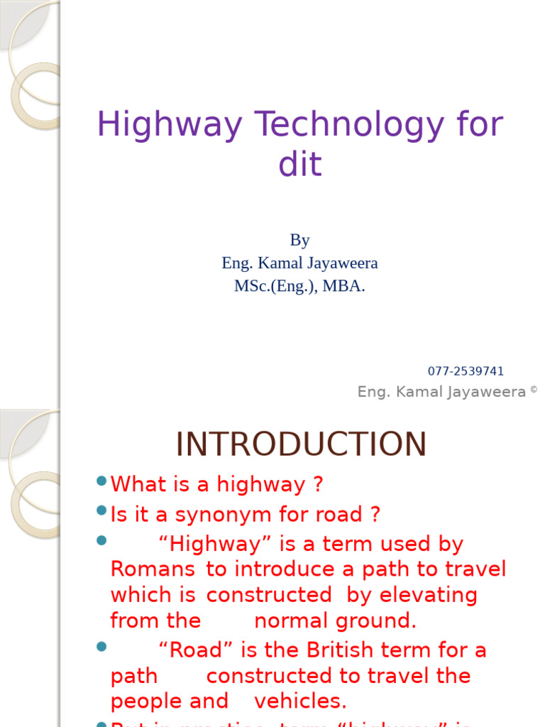 Highway Engineering and Technology Overview | PDF | Road Surface | Road