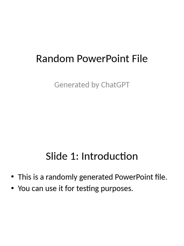 Random PowerPoint Presentation Sample | PDF