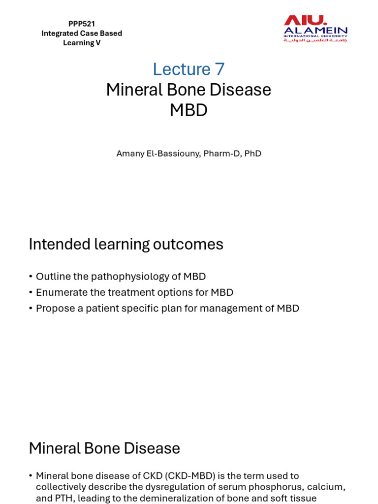 Understanding Mineral Bone Disease in CKD | PDF | Medical Specialties ...
