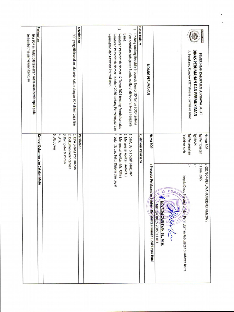 Sop RTLH Tahun 2025 | PDF