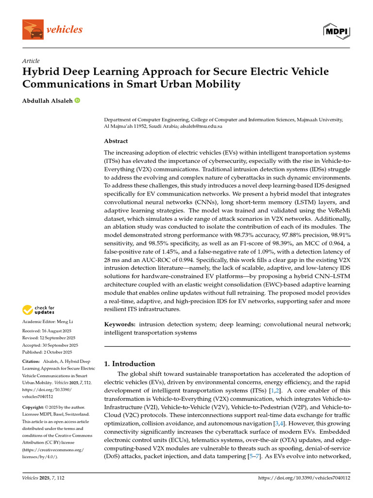 Secure EV Communication with Hybrid Deep Learning | PDF | Deep Learning ...