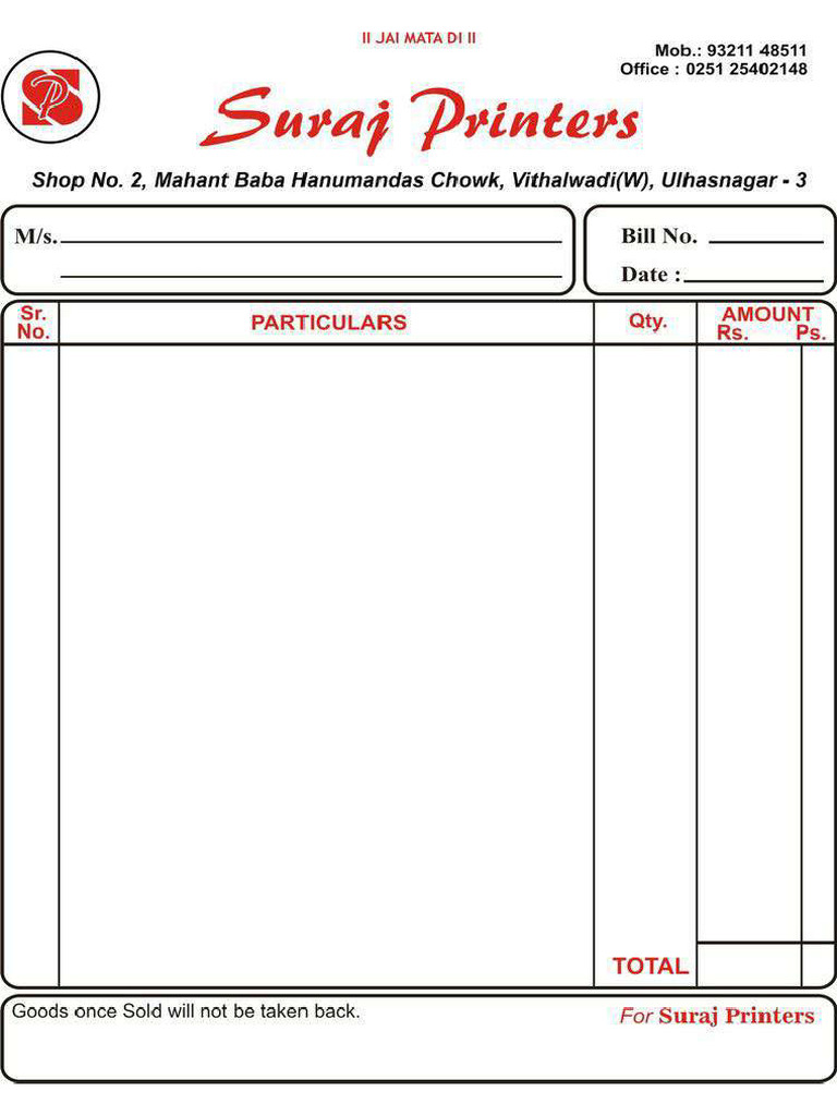 Bill Book 1000x1000 | PDF