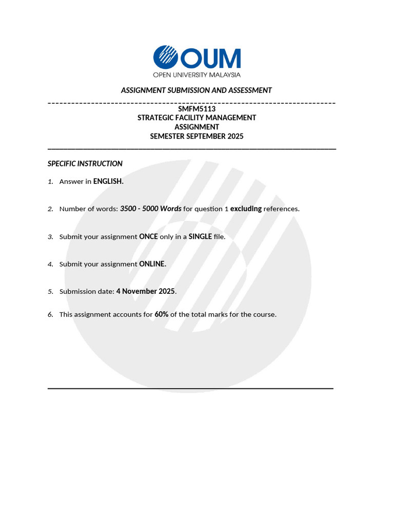 Strategic Facility Management Assignment 2025 | PDF | Change Management ...