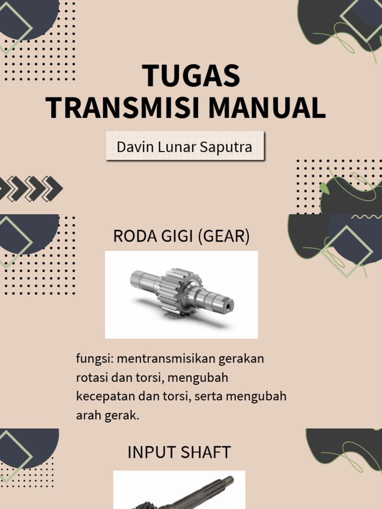 Fungsi Komponen Transmisi Manual | PDF