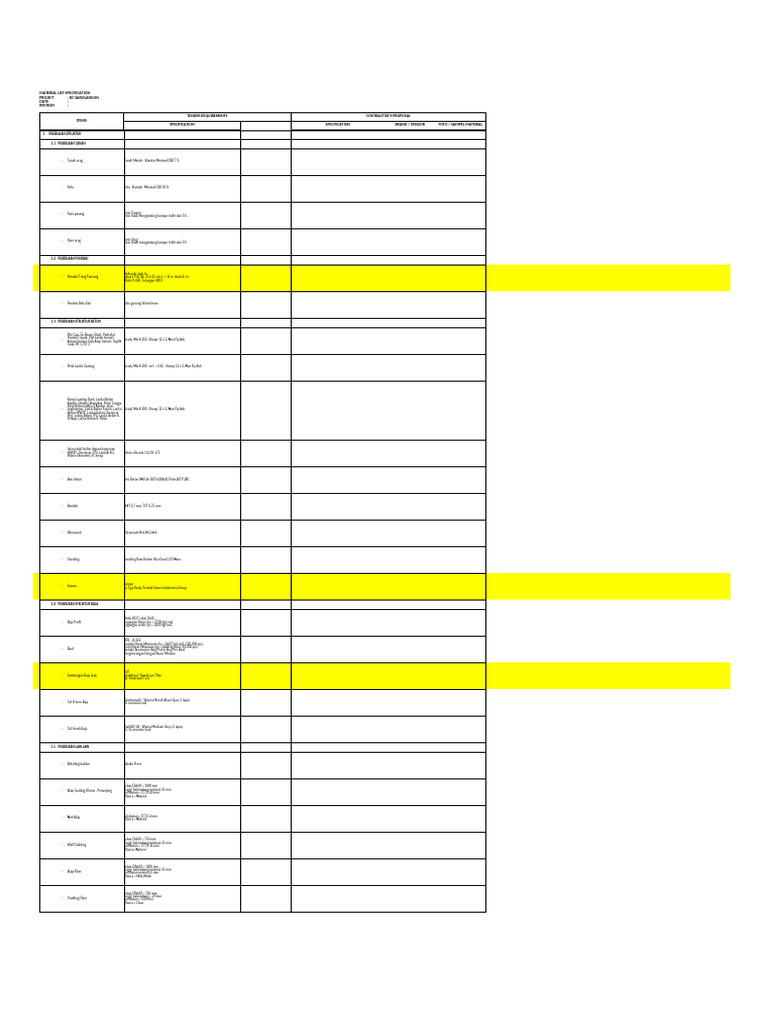 Material Specification for DC Sarolangun Project | PDF | Building ...