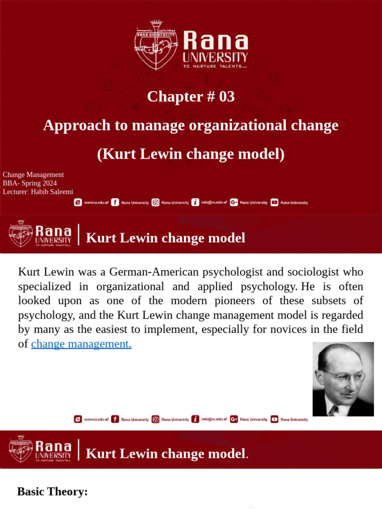 Managing Change with Lewin's Model | PDF | Change Management | Leadership