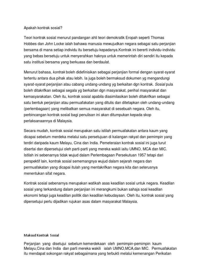 Kontrak Sosial Pdf