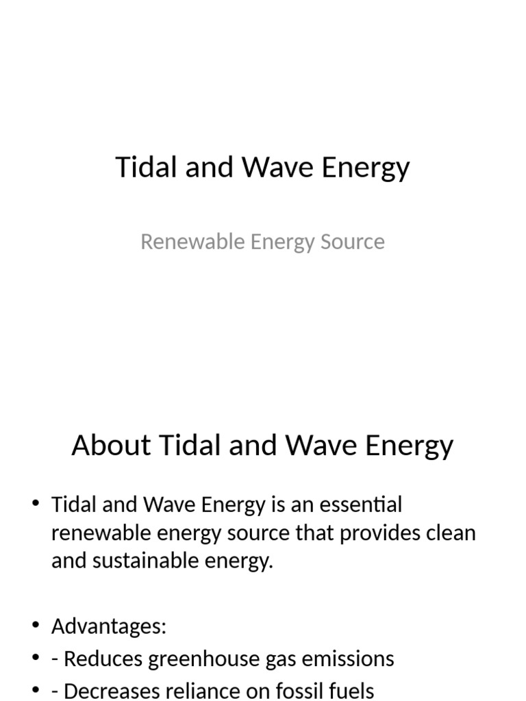 Tidal and Wave Energy | PDF