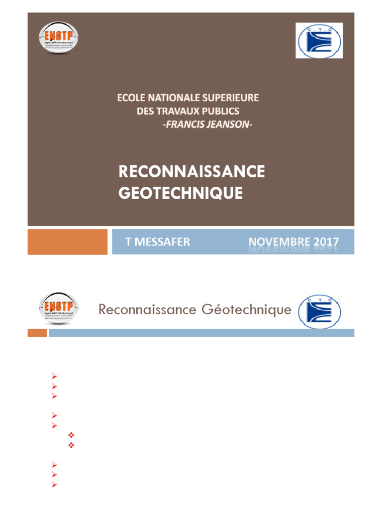 Méthodes de Reconnaissance Géotechnique | PDF | Forage | Génie géotechnique