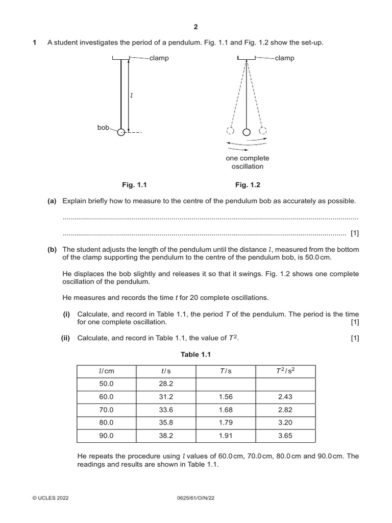 Pendulum Period Investigation Worksheet | PDF | Pendulum | Mechanics