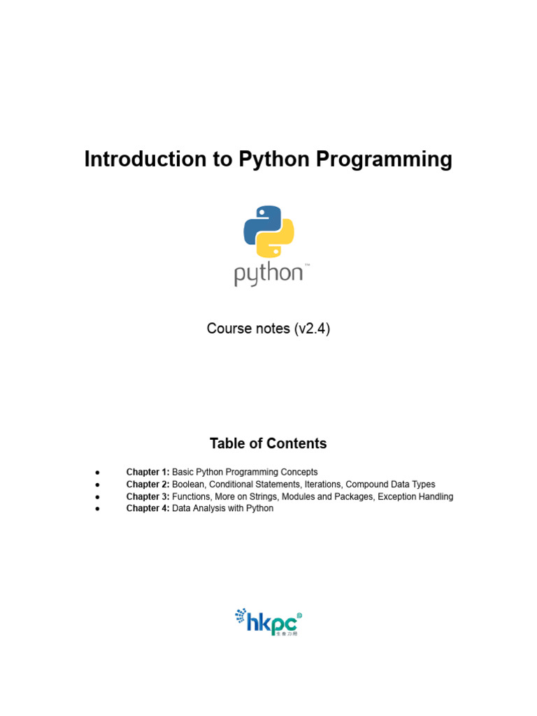EMSD Python Notes v2.4 - Full | PDF | Python (Programming Language ...