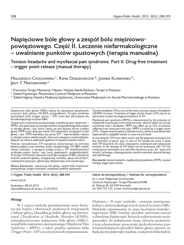 Leczenie Bólów Głowy Migren | PDF