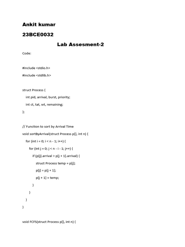Process Scheduling Algorithms in C | PDF | Programming Paradigms ...