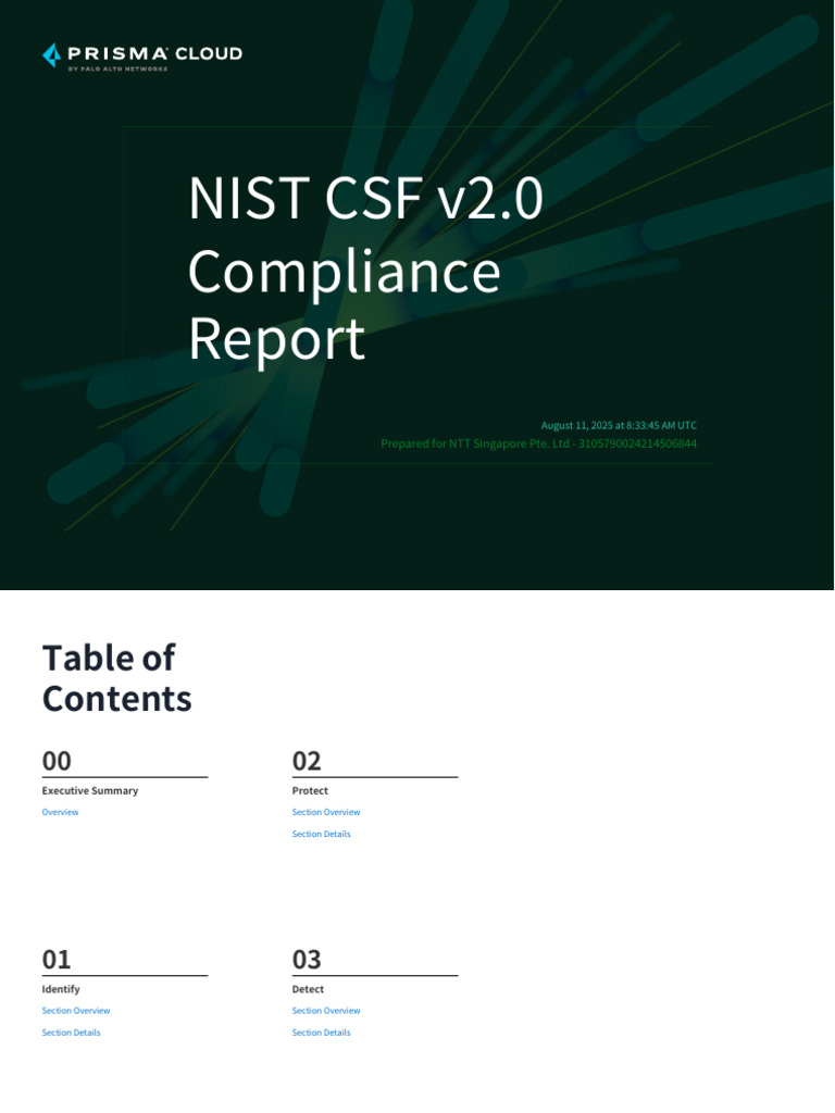 NIST CSF v2.0 Compliance Report 2025 | PDF | Domain Name System ...