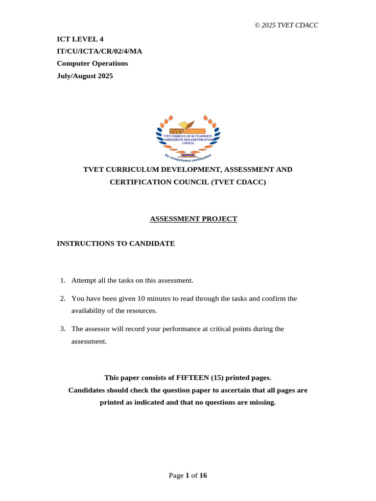 Computer Operations Level 4 Assessment | PDF | Artificial Intelligence ...