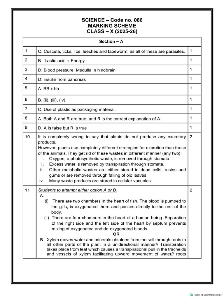 Science Sample Question Answer | PDF