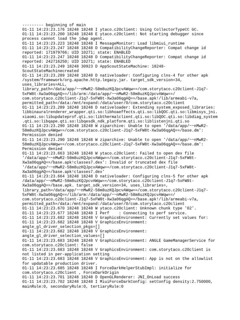 App Initialization Logs for StoryTaco | PDF | System Software | Software