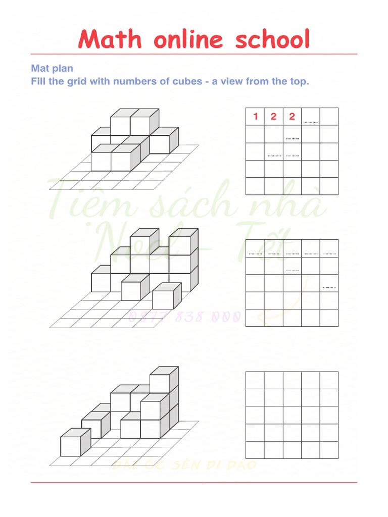 Counting Cubes and Volume Worksheets | PDF