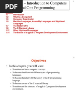 Chapter 1 - Introduction To Computers and C++ Programming: Outline