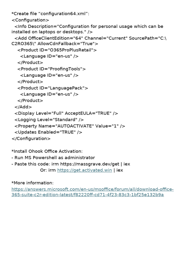 Configuring Microsoft 365 for Install | PDF