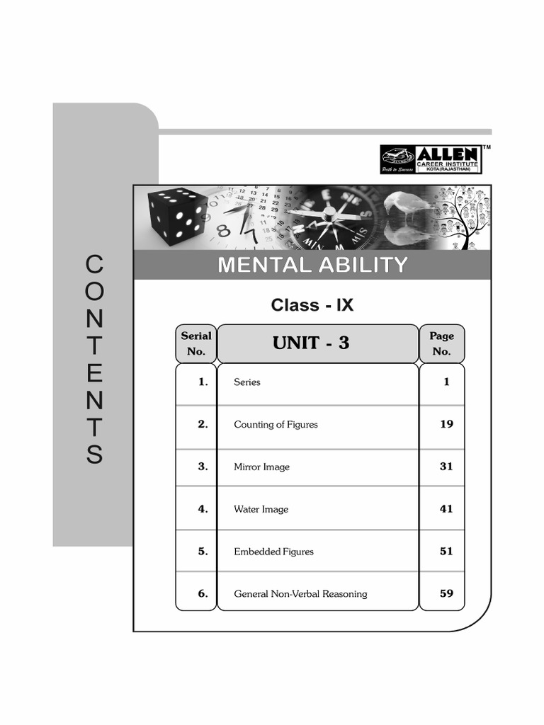 Class - IX (Mental Ability) Unit-3 | PDF