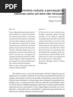 Patrimônio cultural-a percepção da natureza como um bem não renovável