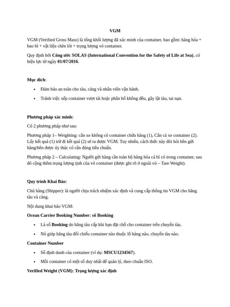 VGM | PDF