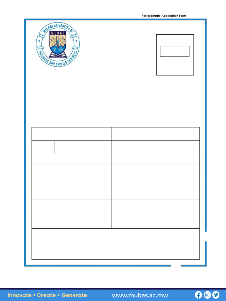 Postgraduate Application Form MUBAS | PDF | Notary Public ...