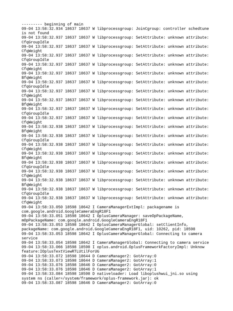 Oplus Camera Manager Log Analysis | PDF | Software Engineering ...