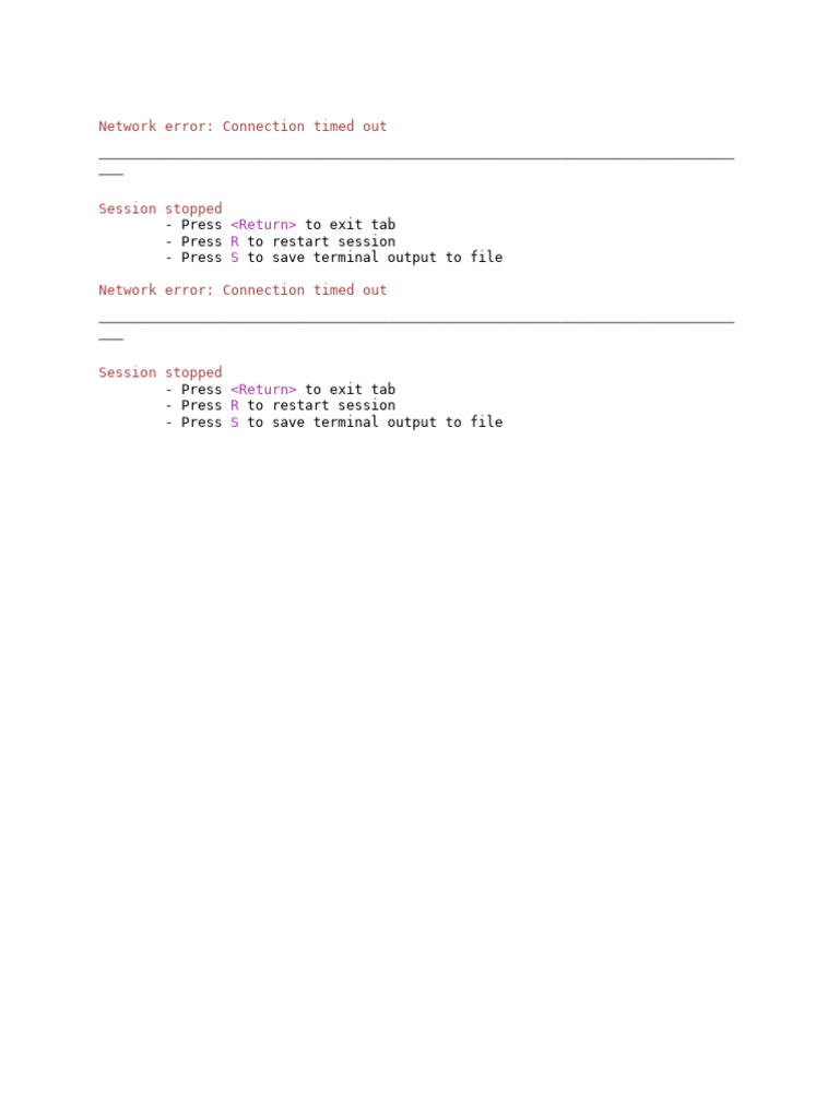 Network Connection Timeout Error | PDF