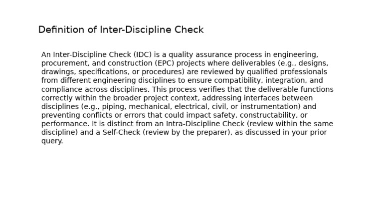 Understanding Inter-Discipline Check in EPC | PDF