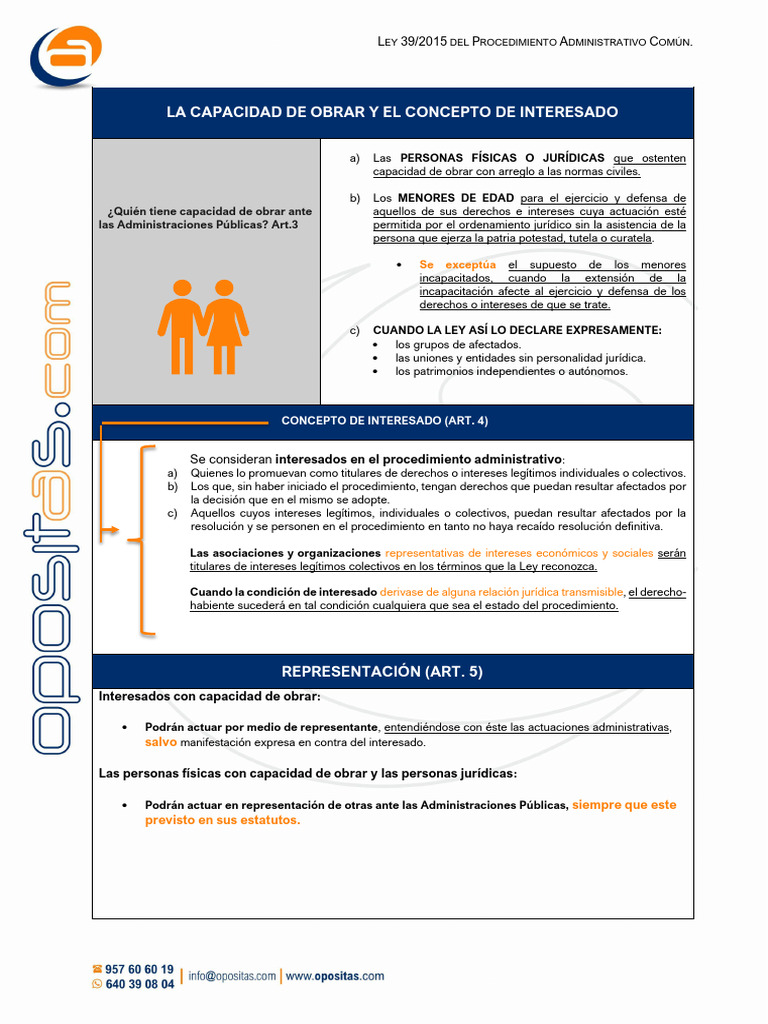 Capacidad de Obrar y Representación en la Ley 39/2015 | PDF | Justicia ...