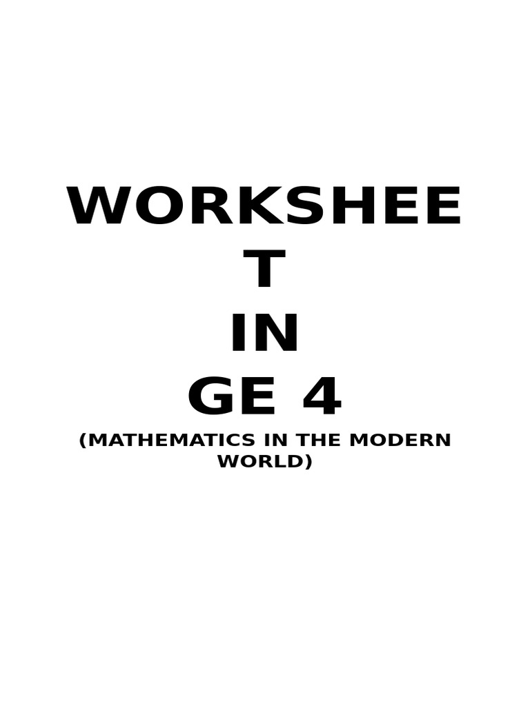 Worksheet Ge-4 | PDF