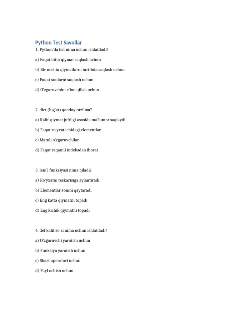 Python Test | PDF
