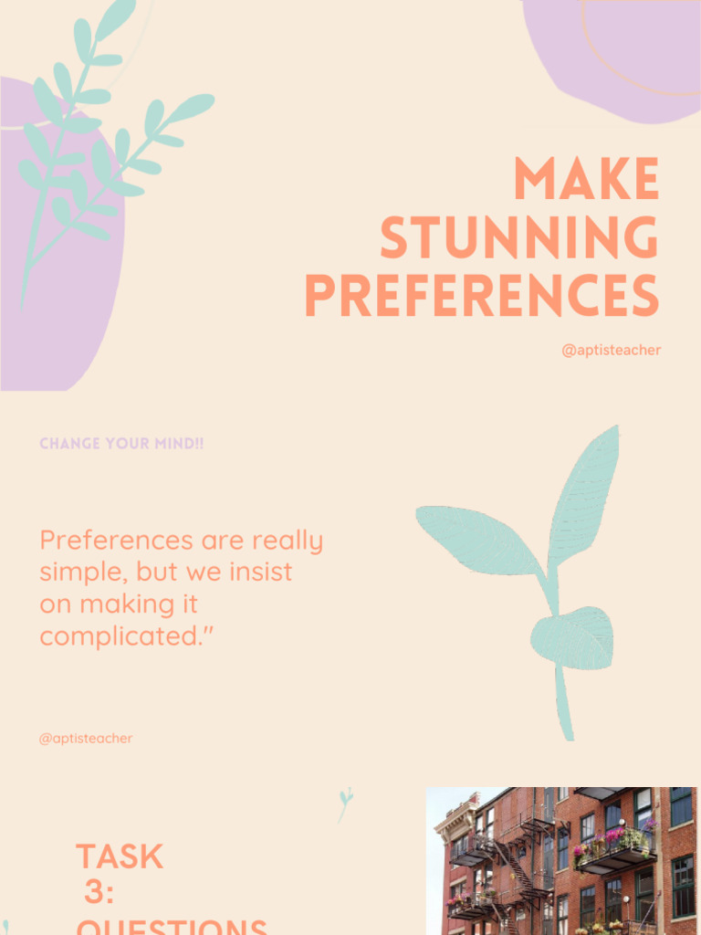 Personal Preferences in Activities | PDF