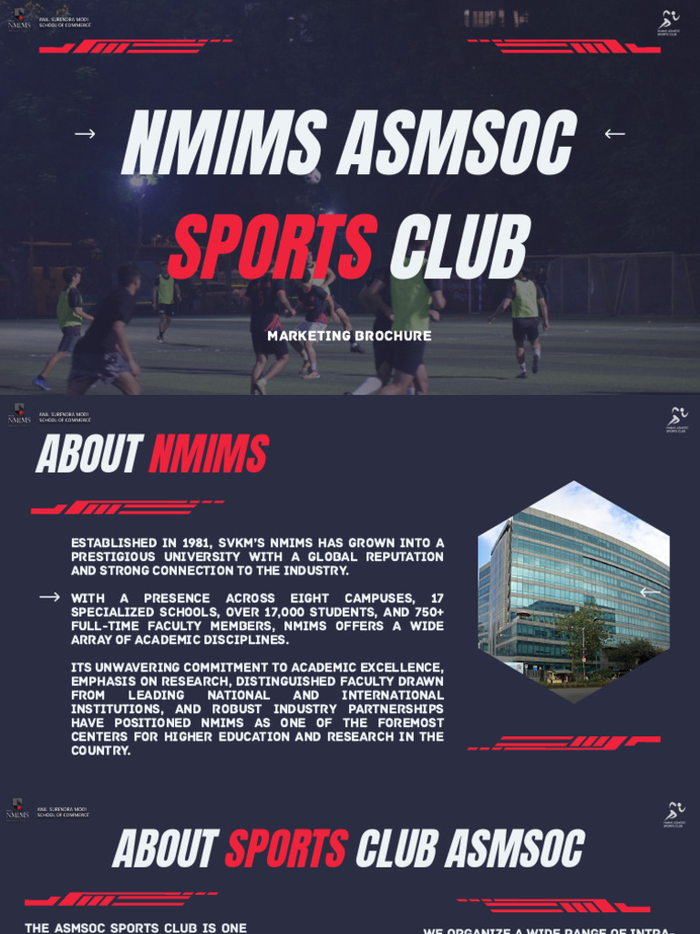 NMIMS ASMSOC Sports Club Brochure'26 | PDF | Sports | Entertainment