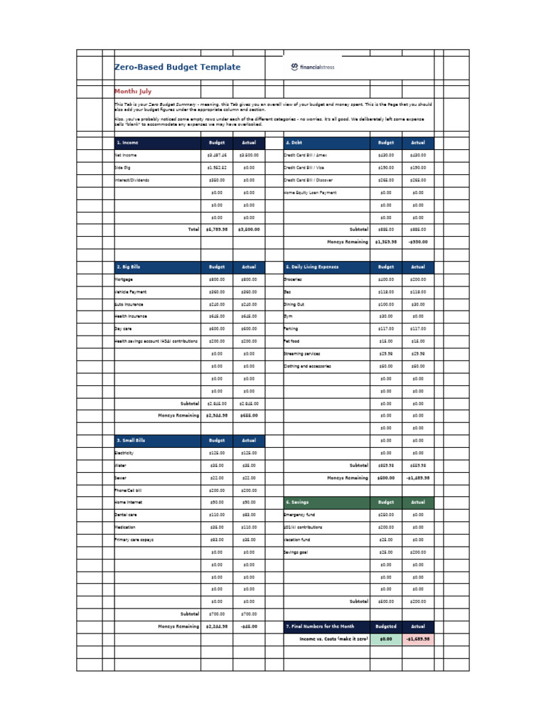 6 Free Budget Templates: One for Every Financial Situation, image size:768x1024
