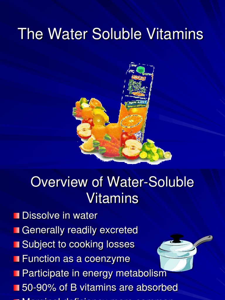 Vitamins Water Soluble PDF Vitamin B12 Folic Acid