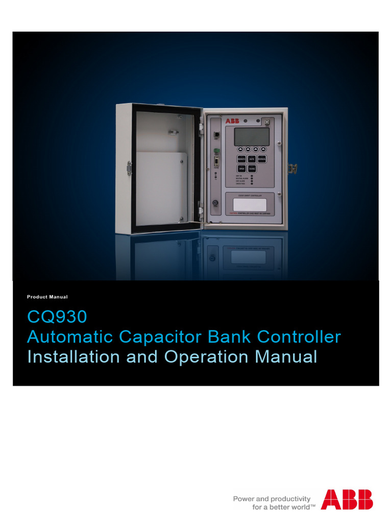 CQ930 Capacitor Bank Controller Manual | PDF | Electrical Connector ...