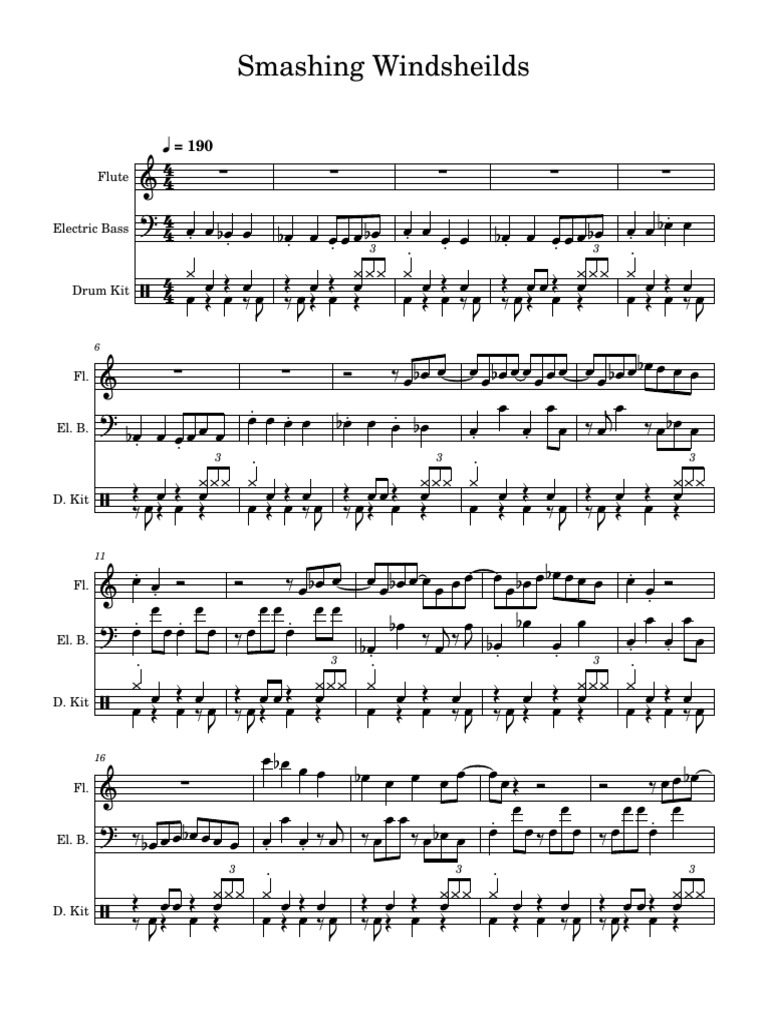 Smashing Windshields: Music Scores | PDF | Musical Instruments | Drumming