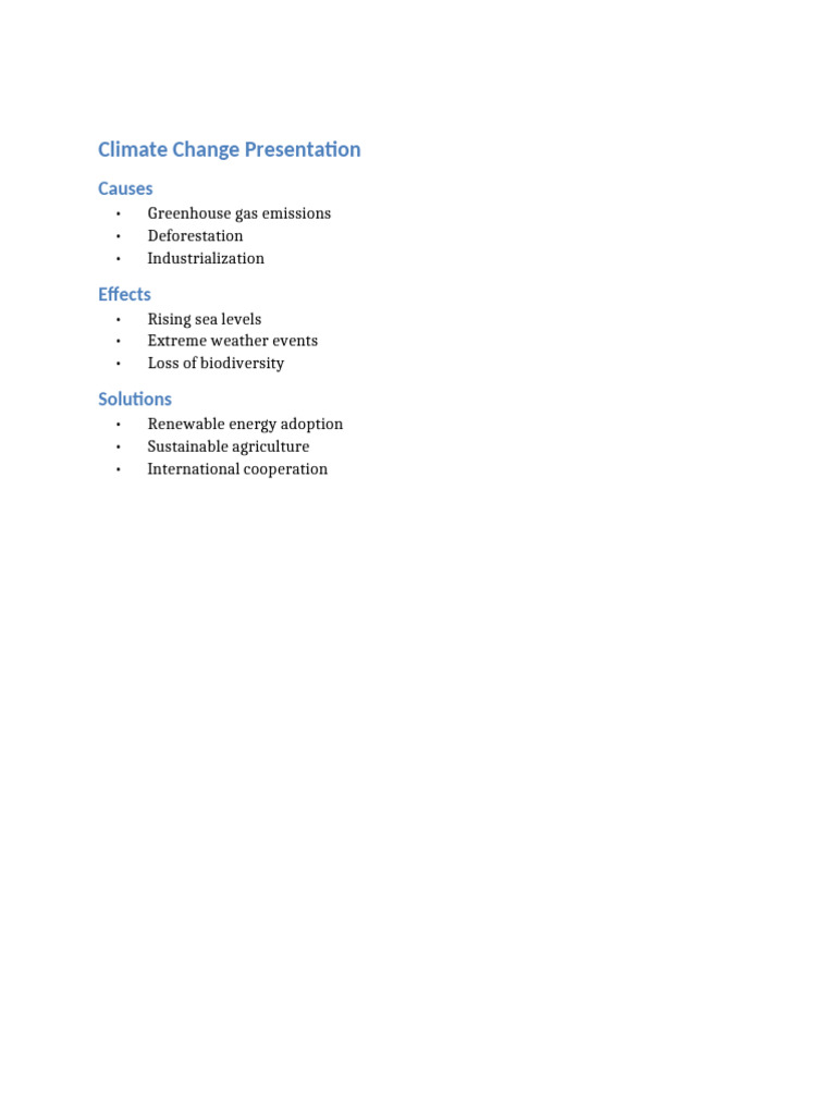 Climate Change Presentation | PDF