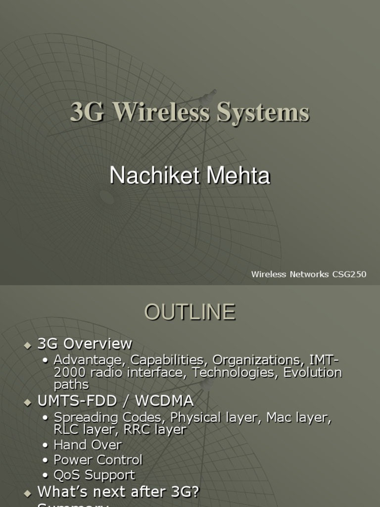 3G Wireless Systems: Nachiket Mehta | PDF | Computers | Technology ...