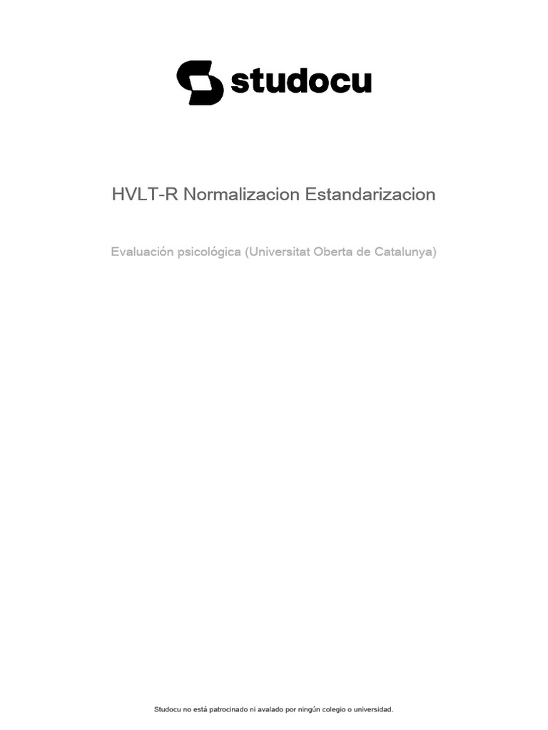 Normalización del HVLT-R en España | PDF | Aprendizaje | Memoria